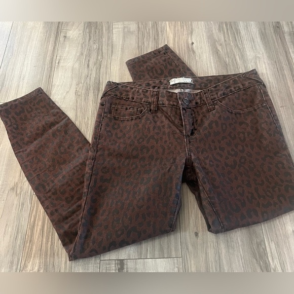 FREE PEOPLE Brown Black Leopard Print Jeans 26 - Picture 7 of 14